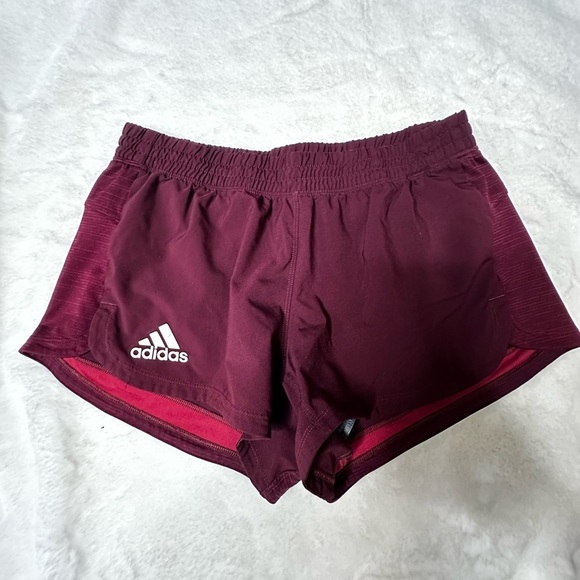 adidas Pants - adidas Women's Burgundy Athletic Shorts